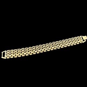 Couture style rice grain style gold plated link bracelet